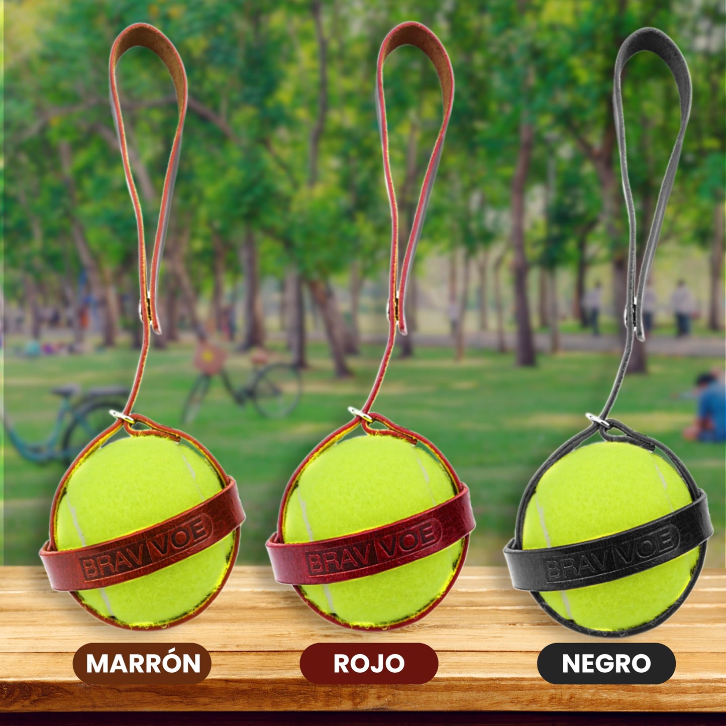 PORTAPELOTAS MARRÓN con PELOTA