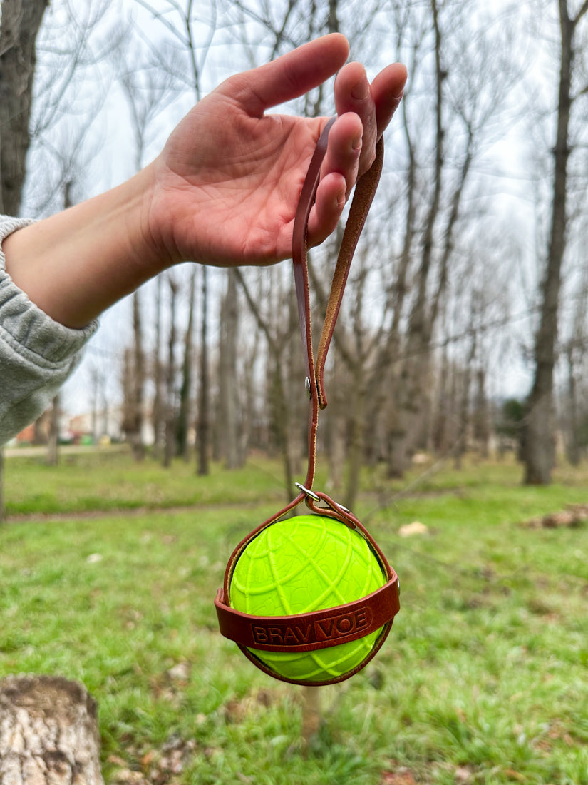 PORTAPELOTAS MARRÓN con PELOTA